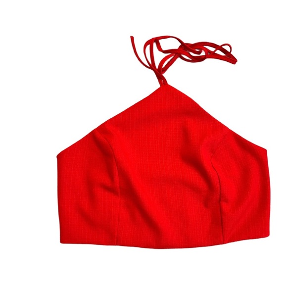 LULUS ~ Elegant Red Halter 2-Piece Wide Leg Pantsuit size XL - Picture 6 of 11